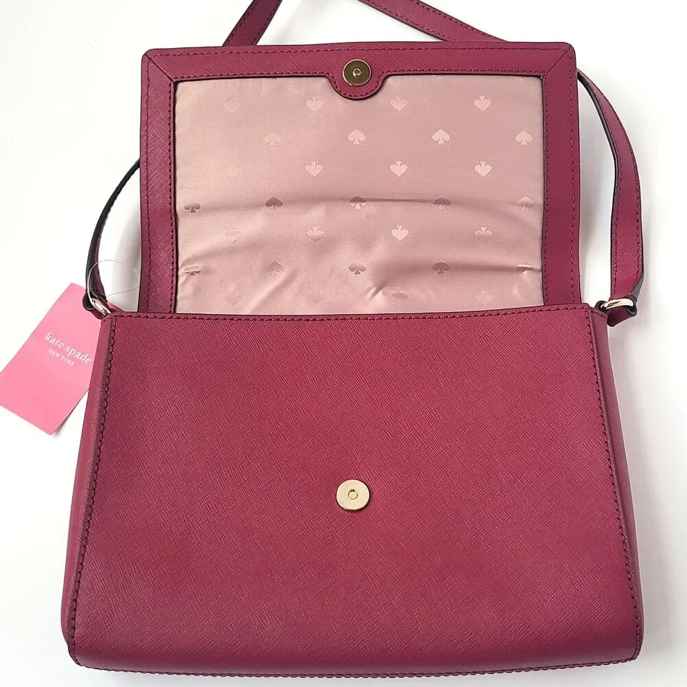 Kate Spade Cove Street Dody Crossbody Leather Bag Purse Handbag Rhubarb Tart New - Picture 4 of 13